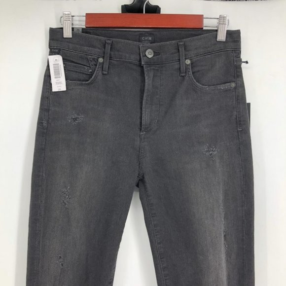 NWT Aritzia Citizens of Humanity Black Rocket High Rise Distressed Skinny 29 - Picture 6 of 7